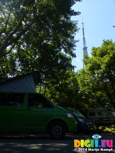 FZ006415 Camping under neath Crystal Palace radio tower